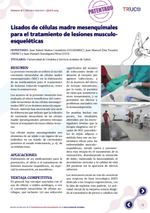 Lisados de células madre mesenquimales para el tratamiento de lesiones musculo- esqueléticas