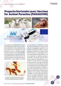 Proyecto Horizonte 2020: Vaccines for Animal Parasites (PARAGONE)