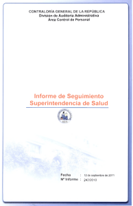 Informe de Seguimiento Superintendencia de Salud IG