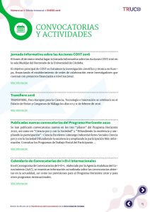 CONVOCATORIAS y ACTIVIDADES Jornada Informativa sobre las Acciones COST 2016