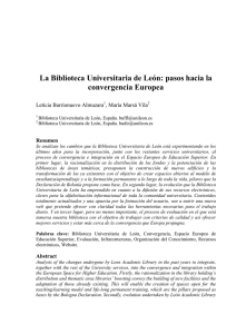 La biblioteca universitaria de León: pasos hacia la convergencia europea