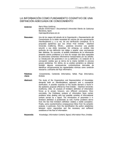 La información como fundamento cognitivo de una definición adecuada al conocimiento