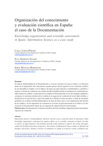 Organización del conocimiento y evaluación científica en España