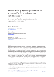 Nuevos roles y agentes globales en la organización de la información en bibliotecas