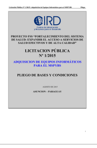 Pliego LP 1-2015 Adquisici n de Equipos Inform ticos para el MSPYBS