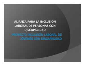 ALIANZA PARA LA INCLUSION ALIANZA PARA LA INCLUSION  LABORAL DE PERSONAS CON  DISCAPACIDAD