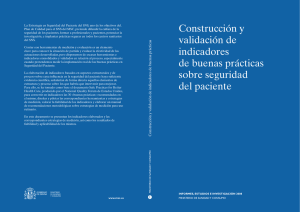 Construcción y validación de indicadores de buenas prácticas sobre seguridad del paciente. Ministerio de Sanidad y Consumo. España. 2008.