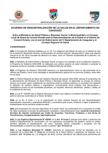 ACUERDO DE DESCENTRALIZACIÓN DE LA SALUD EN EL DEPARTAMENTO DE CAAGUAZÚ