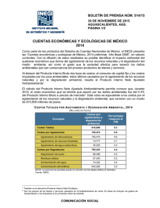 Cuentas económicas y ecológicas de México, 2014. #INEGI