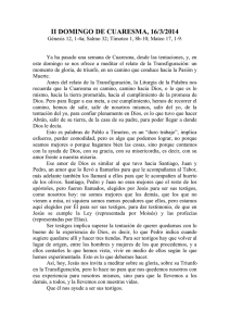 II DOMINGO DE CUARESMA, 16/3/2014