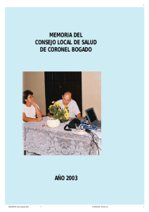 MEMORIA DEL CONSEJO LOCAL DE SALUD DE CORONEL BOGADO AÑO 2003