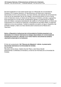 Del 30 de septiembre al 2 de octubre tendrá lugar... Córdoba el XVI Congreso Nacional y VII Iberoamericano de Historia...