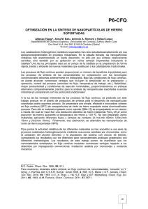 P6-CFQ OPTIMIZACIÓN EN LA SÍNTESIS DE NANOPARTÍCULAS DE HIERRO SOPORTADAS