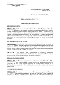 •Ordenanza N° 195/84: Disposiciones generales