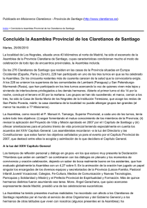 Concluida la Asamblea Provincial de los Claretianos de Santiago