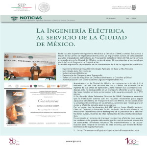 La Ingeniería Eléctrica al servicio de la Ciudad de México. NOTICIAS