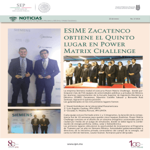 ESIME Zacatenco obtiene el Quinto lugar en Power Matrix Challenge