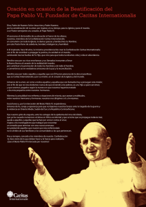 Oraci n especial con ocasion de la Beatificaci n del papa Pablo VI, fundador de Caritas Internationalis