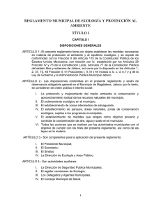 reglamento municipal de ecologa y proteccin al ambiente