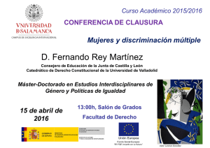 D. Fernando Rey Martínez Mujeres y discriminación múltiple CONFERENCIA DE CLAUSURA