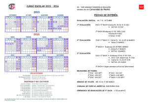 Calendario de evaluaciones, entrega de notas y otras fechas de inter s.