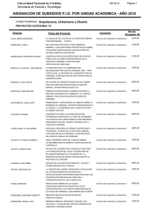 ASIGNACION DE SUBSIDIOS P.I.D. POR UNIDAD ACADEMICA - AÑO 2010