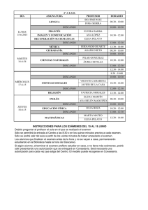 2º A E.S.O. DÍA ASIGNATURA PROFESOR