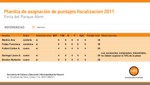 Planilla de asignación de puntajes fiscalizacion 2011 Feria del Parque Alem REFERENCIAS
