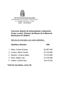 Concurso Abierto de Antecedentes y Oposición Resolución Nº 26/2015 2000 – ROSARIO