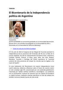 El Bicentenario de la Independencia política de Argentina