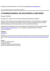 II CONGRESO MUNDIAL DE EDUCADORES CLARETIANOS