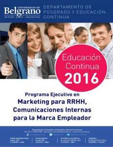Programa Ejecutivo en Marketing para RRHH, Comunicaciones Internas para la Marca Empleador