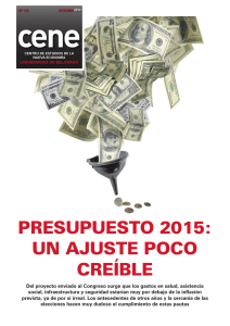 cene PresuPuesto 2015: un ajuste Poco creíble