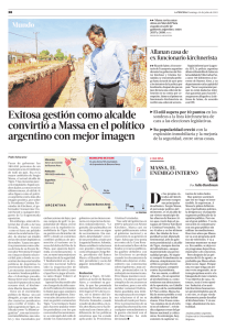 Exitosa gesti n como alcalde convirti a Massa en el pol tico argentino con mejor imagen
