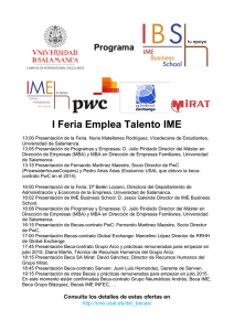I Feria Emplea Talento IME  Programa