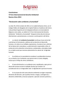 Conclusiones VI Foro Internacional Derecho Ambiental