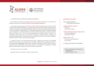 ACTOS DÍA 24/10/2015 La Junta Directiva de Alumni-Universidad de Salamanca,