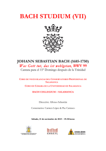 BACH STUDIUM (VII) JOHANN SEBASTIAN BACH (1685-1750)