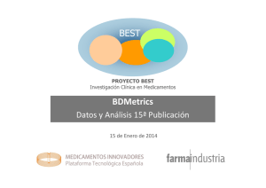 XV Informe BEST . Situación de la BD Metrics a 30 de junio de 2013