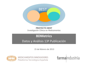 XIII Informe BEST . Situación de la BD Metrics a 30 de Junio de 2012 .