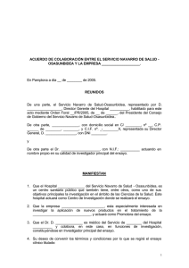 Contrato de colaboración entre el Servicio Navarro de Salud - Osasunbidea