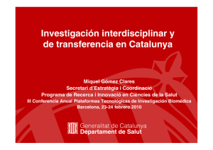Cataluña. Miquel Gómez (Departament de Salut)