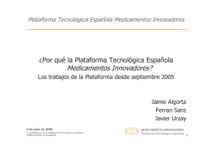 J.Algorta/F.Sanz/J.Urzay, "¿Por qué la Plataforma Tecnológica Española...."