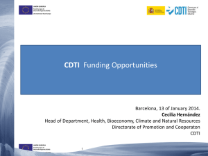 CDTI. - Cecilia Hernández, Head of Department Health, Bioeconomy, Climate and Natural Resources