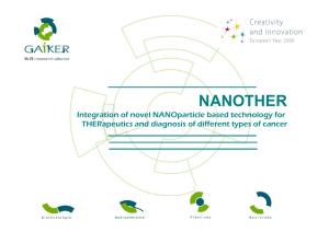Participación española en el VII PM de Nanomedicina (R+D): Nanother, Óscar Salas (Gaiker) y