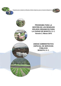 programa para la gestión de los residuos sólidos orgánicos para la ciudad de Bogotá