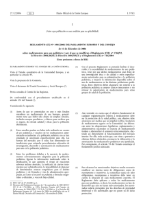 Reglamento (CE) Nº 1901/2006, de 12 de diciembre de 2006, sobre medicamentos para uso pediátrico