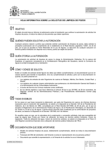 01 OBJETIVO  HOJA INFORMATIVA SOBRE LA SOLICITUD DE LIMPIEZA DE POZOS