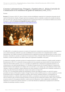Consenso Latinoamericano, Portugués y Español sobre el   Núcleo... Comunicación en la enseñanza del grado de medicina (LAPS_CCC)