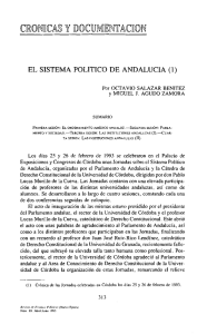 CRÓNICAS Y DOCUMENTACIÓN EL SISTEMA POLÍTICO DE ANDALUCÍA (1)
